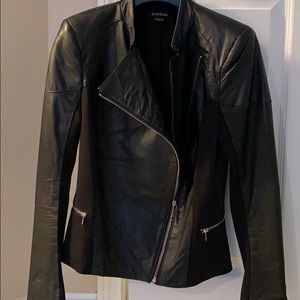 Bebe Asymmetric Zip Leather Jacket XS